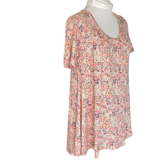 LuLaRoe Perfect T Tunic Top Swing Style Pastel Abstract Print Small (6-8) - Picture 2 of 13